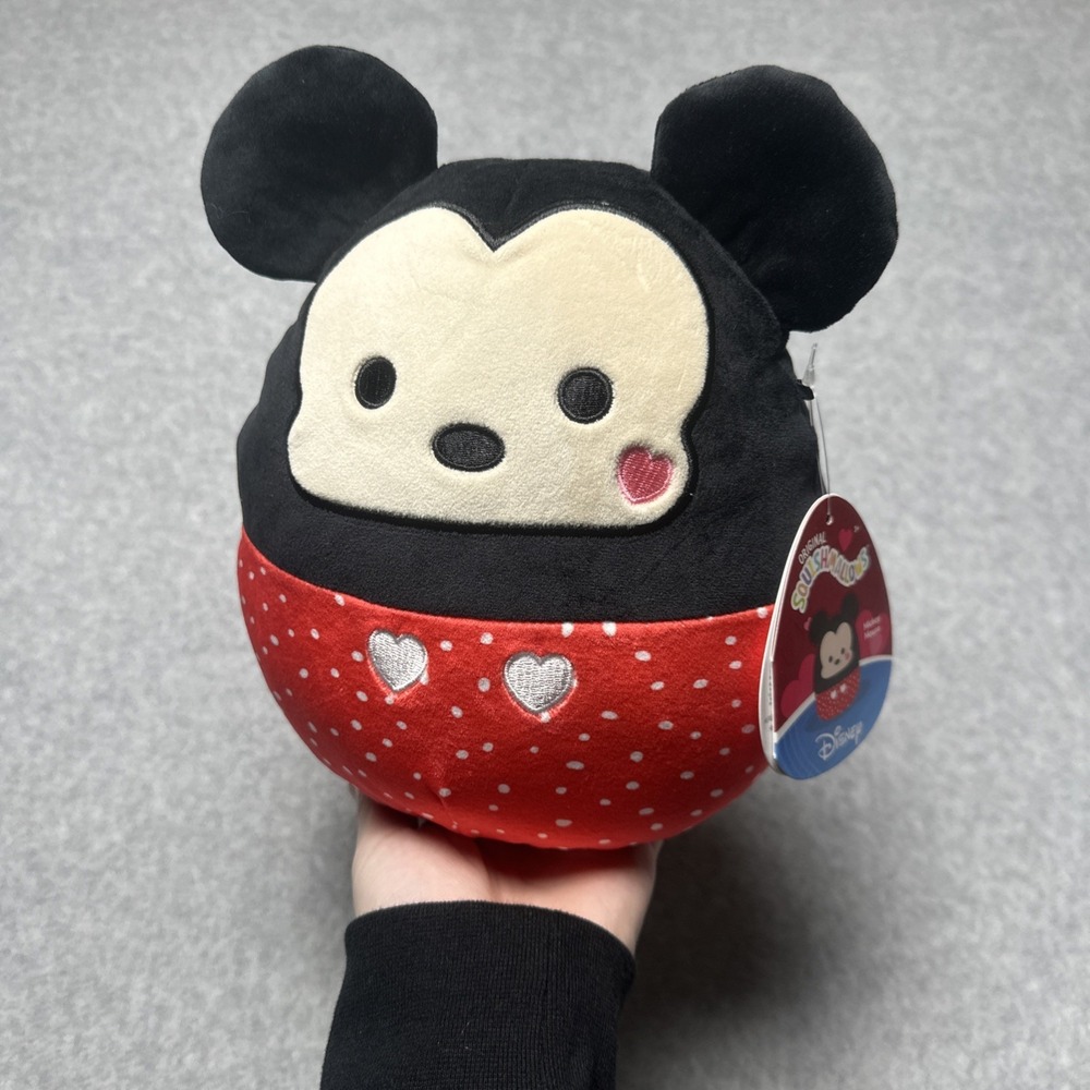 SQUISHMALLOWS Valentine's Day MICKEY MOUSE Disney 8" Plush w/Hearts - New